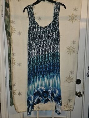 Style & Co. Blue and White Ombre Floral Maxi Dress